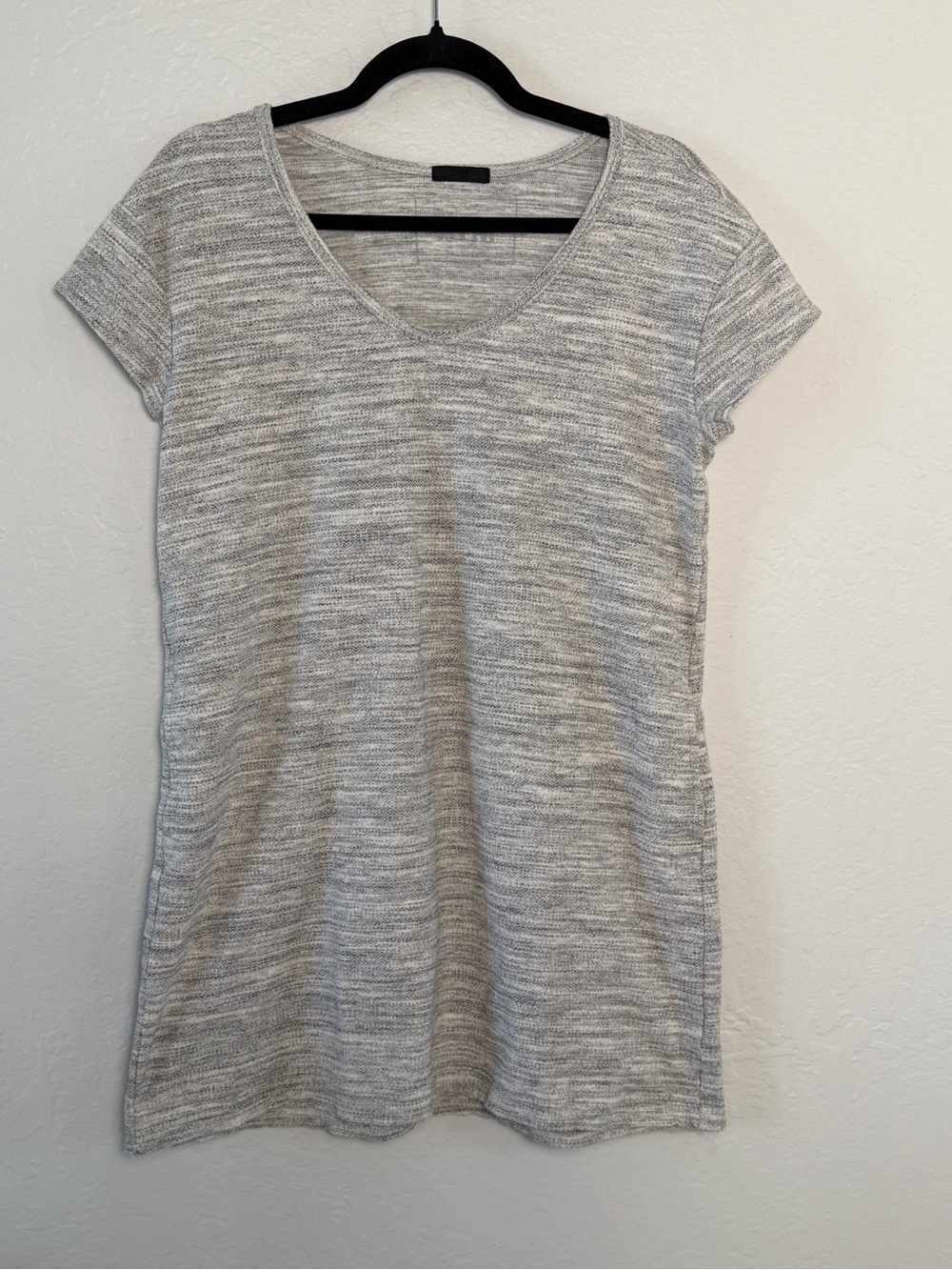 ATM Anthony Thomas Melillo Gray Space-Dyed Pocket T-Shirt Dress S